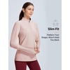 image:imagebaleaf Quarter Zip Long Sleeve Shirts for Women Snow Thermal TopsLight Pink