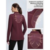 image:imagebaleaf Quarter Zip Long Sleeve Shirts for Women Snow Thermal TopsWine Red