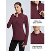 image:imagebaleaf Quarter Zip Long Sleeve Shirts for Women Snow Thermal TopsWine Red