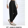 image:imagebaleaf Womens 27 Barrel Fleece Lined Pants Winter Warm Pants Wide LegBlack