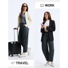 image:imagebaleaf Womens 27 Barrel Fleece Lined Pants Winter Warm Pants Wide LegDark Gray