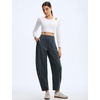 image:imagebaleaf Womens 27 Barrel Fleece Lined Pants Winter Warm Pants Wide LegDark Gray