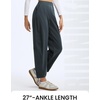 image:imagebaleaf Womens 27 Barrel Fleece Lined Pants Winter Warm Pants Wide LegDark Gray
