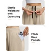 image:imagebaleaf Womens 27 Barrel Fleece Lined Pants Winter Warm Pants Wide LegPale Khaki