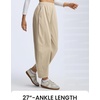 image:imagebaleaf Womens 27 Barrel Fleece Lined Pants Winter Warm Pants Wide LegPale Khaki