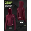 image:imagebaleaf Womens Fleece Hoodie Thermal Shirts 360 Reflective Zipper PocketPink