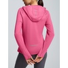 image:imagebaleaf Womens Fleece Hoodie Thermal Shirts 360 Reflective Zipper PocketPink