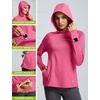 image:imagebaleaf Womens Fleece Hoodie Thermal Shirts 360 Reflective Zipper PocketPink