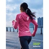 image:imagebaleaf Womens Fleece Hoodie Thermal Shirts 360 Reflective Zipper PocketPink