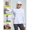 image:imagebaleaf Womens Fleece Hoodie Thermal Shirts 360 Reflective Zipper PocketWhite