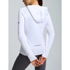 image:imagebaleaf Womens Fleece Hoodie Thermal Shirts 360 Reflective Zipper PocketWhite