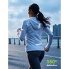 image:imagebaleaf Womens Fleece Hoodie Thermal Shirts 360 Reflective Zipper PocketWhite