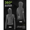 image:imagebaleaf Womens Fleece Hoodie Thermal Shirts 360 Reflective Zipper PocketWhite