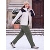image:imagebaleaf Womens Fleece Lined Barrel Hiking Pants LightweightArmy Green