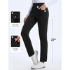 image:imagebaleaf Womens Fleece Lined Golf Pants Waterproof 4 PocketsBlack