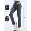 image:imagebaleaf Womens Fleece Lined Golf Pants Waterproof 4 PocketsDark Gray