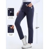 image:imagebaleaf Womens Fleece Lined Golf Pants Waterproof 4 PocketsNavy Blue