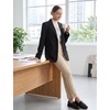 image:imagebaleaf Womens Fleece Lined Golf Pants Waterproof 4 PocketsPale Khaki