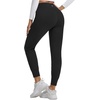 image:imagebaleaf Womens Fleece Lined Joggers with Zipper PocketsBlack
