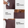 image:imagebaleaf Womens Fleece Lined Joggers with Zipper PocketsDark Brown