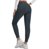 image:imagebaleaf Womens Fleece Lined Joggers with Zipper PocketsDark Gray