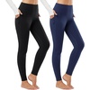 image:imagebaleaf Womens Fleece Lined Leggings Thermal Warm Tights Cold WeatherBlackblue