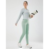 image:imagebaleaf Womens Fleece Lined Leggings Thermal Warm Tights Cold WeatherLight Green