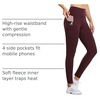 image:imagebaleaf Womens Fleece Lined Leggings Thermal WarmRed Wine
