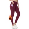 image:imagebaleaf Womens Fleece Lined Leggings Thermal WarmRed Wine