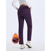 image:imagebaleaf Womens Fleece Lined Pants 4 Pockets Winter SweatpantsDark Purple