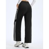 image:imagebaleaf Womens Fleece Lined Track Pants 27 Thermal Warm with Zipper PocketBlackwhite