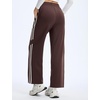 image:imagebaleaf Womens Fleece Lined Track Pants 27 Thermal Warm with Zipper PocketBrownwhite