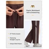 image:imagebaleaf Womens Fleece Lined Track Pants 27 Thermal Warm with Zipper PocketBrownwhite