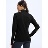 image:imagebaleaf Womens Fleece Quarter Zip Running Jackets Thermal PulloverBlack