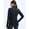 image:imagebaleaf Womens Fleece Quarter Zip Running Jackets Thermal PulloverDark Gray