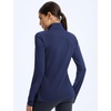 image:imagebaleaf Womens Fleece Quarter Zip Running Jackets Thermal PulloverNavy Blue