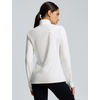 image:imagebaleaf Womens Fleece Quarter Zip Running Jackets Thermal PulloverStar White