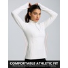 image:imagebaleaf Womens Fleece Quarter Zip Running Jackets Thermal PulloverStar White