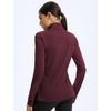 image:imagebaleaf Womens Fleece Quarter Zip Running Jackets Thermal PulloverWine Red