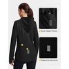 image:imagebaleaf Womens Fleece Running Jacket Winter Hooded Thermal CyclingBlack