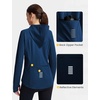 image:imagebaleaf Womens Fleece Running Jacket Winter Hooded Thermal CyclingNavy Blue