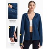 image:imagebaleaf Womens Fleece Running Jacket Winter Hooded Thermal CyclingNavy Blue