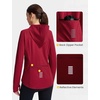 image:imagebaleaf Womens Fleece Running Jacket Winter Hooded Thermal CyclingRed