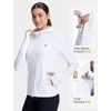 image:imagebaleaf Womens Fleece Running Jacket Winter Hooded Thermal CyclingWhite