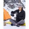 image:imagebaleaf Womens Long Fleece Jacket Full Zip Lightweight WarmthBlack