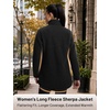 image:imagebaleaf Womens Long Fleece Jacket Full Zip Lightweight WarmthBlack