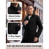 image:imagebaleaf Womens Long Fleece Jacket Full Zip Lightweight WarmthBlack