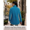 image:imagebaleaf Womens Long Fleece Jacket Full Zip Lightweight WarmthBlue