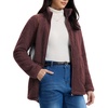 image:imagebaleaf Womens Long Fleece Jacket Full Zip Lightweight WarmthDark Brown