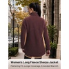image:imagebaleaf Womens Long Fleece Jacket Full Zip Lightweight WarmthDark Brown